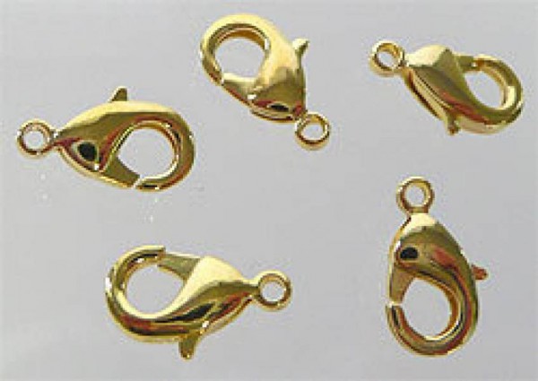 10 x Kettenverschluss 10x5mm gold Karabiner 07808