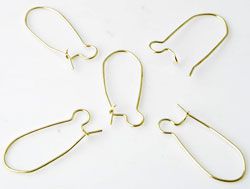 10 Paar Ohrhaken 30x12mm gold Metall 10755