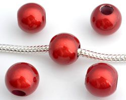 5 Miracle Beads 10mm Kunststoff rot 10287