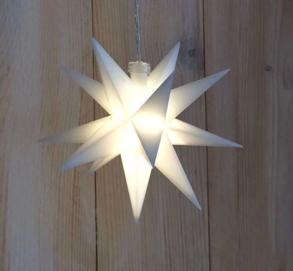 3D LED Weihnachtsstern Stern Licht weiß Batterie warmweiß Timer