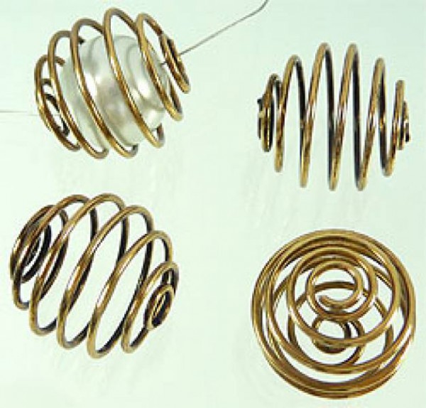 10 Wechselspiralen Spacer antikgold 17mm 05410