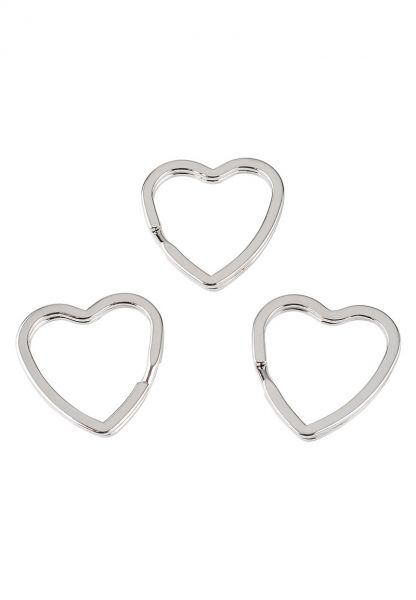 1 Schlüsselring Herz 32mm silber/platin Metall 23121
