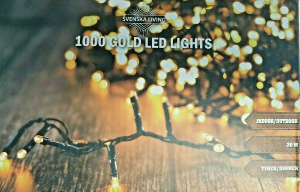 LED Snake 1000er Lichterkette extra warweiß mit Timer strombetrieben innen außen