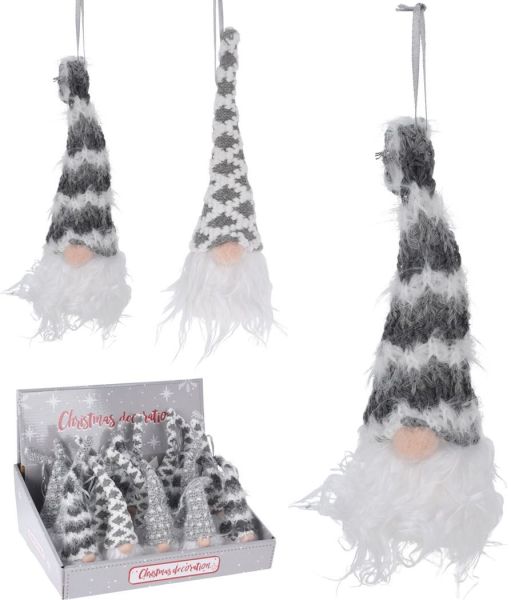 3er Set Weihnachtswichtel grau 20cm