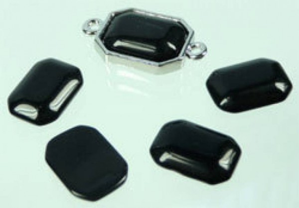 5 Spacer Zwischenteil eckig Catseye schwarz 3751