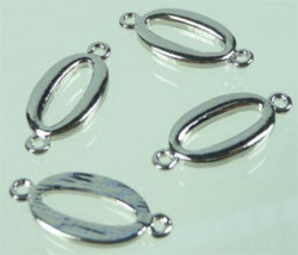 10 Spacer Zwischenteil silber/platin oval 03825