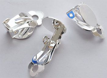 3 Paar Ohrclips 10mm silber Metall 08670