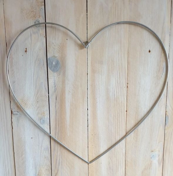 1 Metall - Form Herz silber matt 40cm
