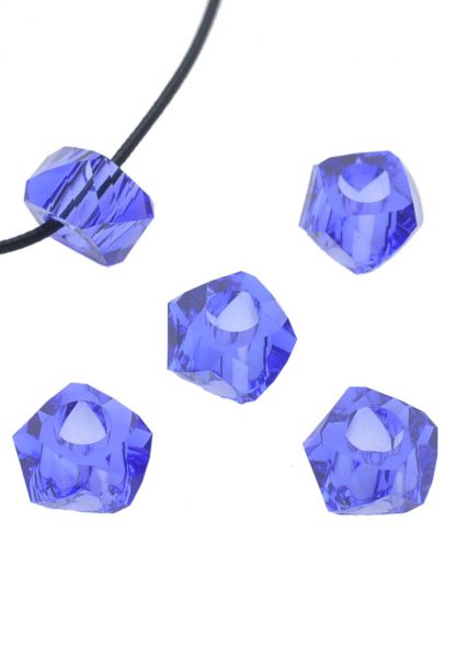 5 Beads 14x8mm Kunststoff facette blau 17517