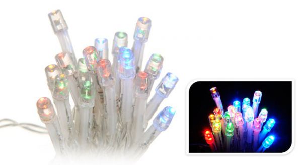 LED - Mikro Lichterkette 10 Lämpchen bunt - Batterie