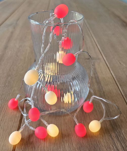 20 Lichtkappen Mix 2 für LED Lichterketten &quot;Rot Weiß&quot;