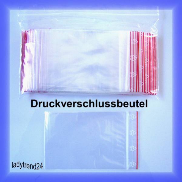 100 Druckverschlussbeutel 70 x 100mm transparent