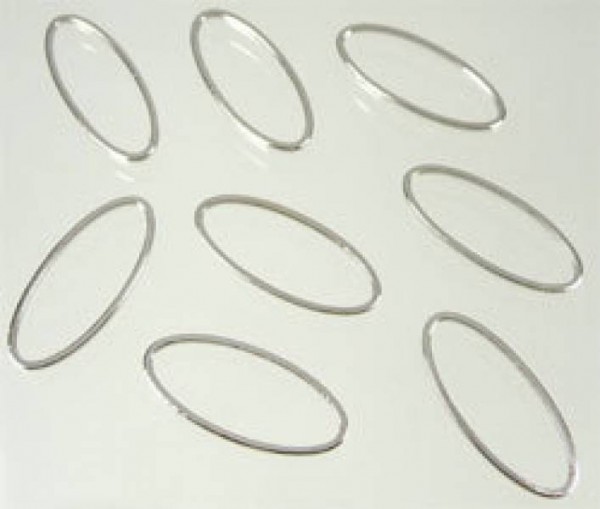 10 Spacer Zwischenteil silber/platin 30x15mm oval 05374