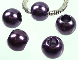 10 Beads 10mm Kunststoff Perlen aubergine 02621