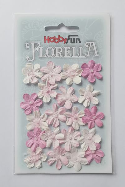 20 Papierblüten fuchsia für Glücksfee