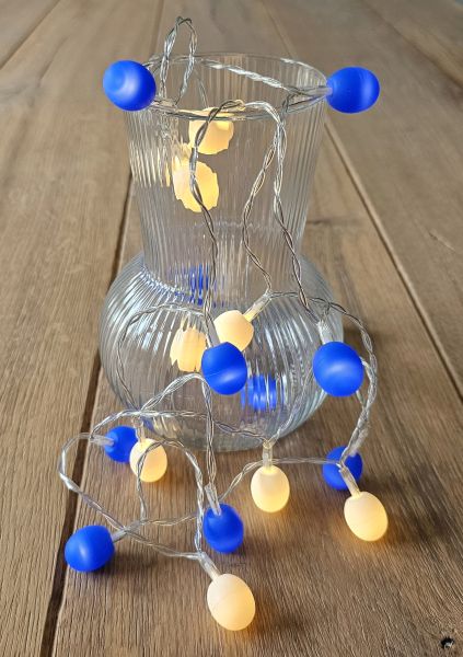 20 Lichtkappen Mix 3 für LED Lichterketten &quot;Blau Weiß&quot;