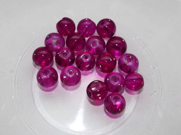 50 Glasperlen fuchsia 10mm Perle 16292