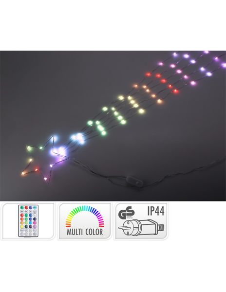 LED Stern Komet Sternschnuppe 85 LEDS Lichterkette RGB Timer Fernbedienung außen Garten