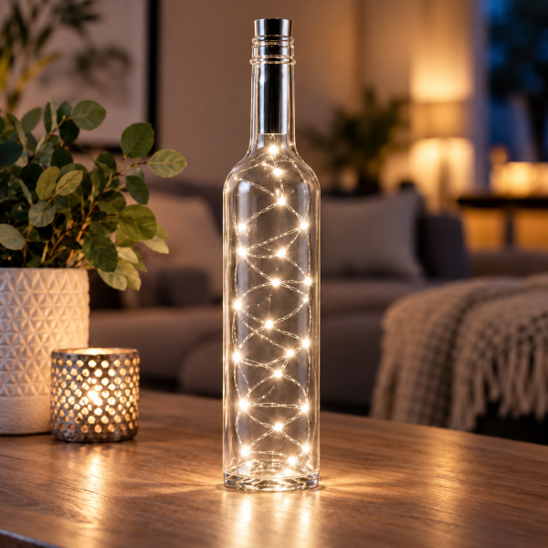 20er LED Flaschenlicht Timer Stab Korken Draht-Lichterkette