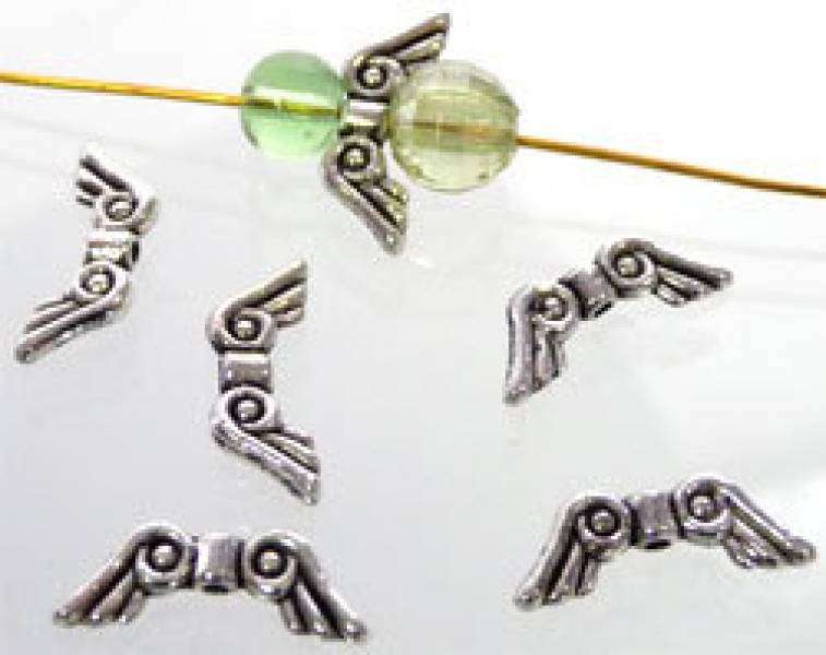 50 Antiksilber Herz & Flügel Spacer Perlen Beads 22x9mm 50 Antiksilber Herz & Flügel Spacer Perlen Beads 22x9mm