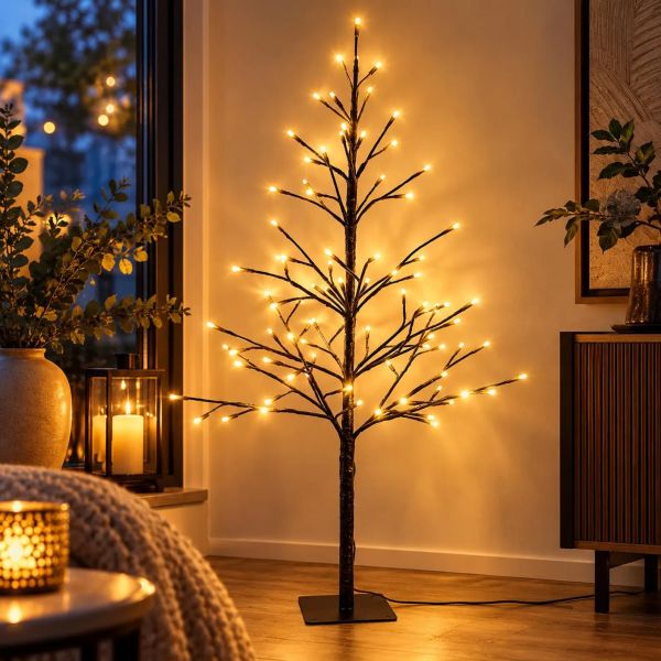 LED Lichterbaum 120cm hoch 80 LEDS innen außen warmweiß