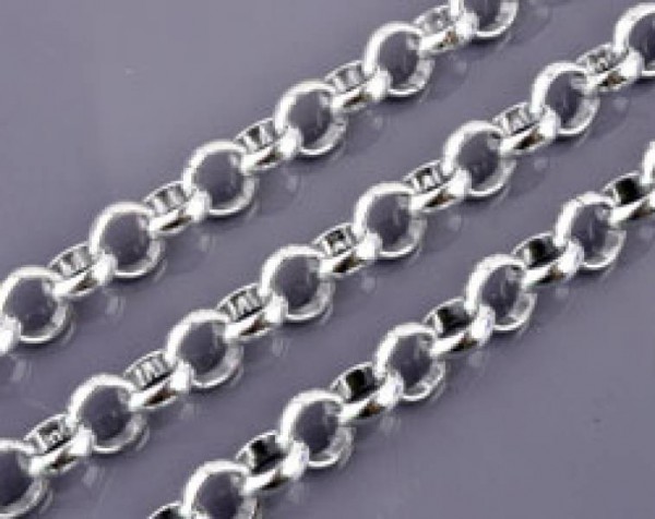1 Jasseron Alu Gliederkette 100cm silber 6mm 15598