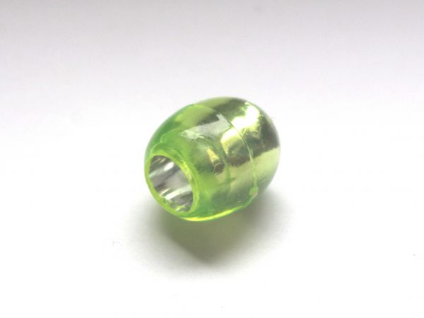 10 Beads 13,5x12mm Olive Kunststoff Silberfolie hellgrün 025267
