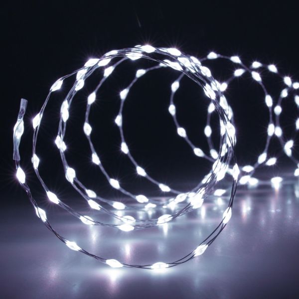 LED Drahtlichterkette 378 Lichter innen außen kaltweiß Strom 6m