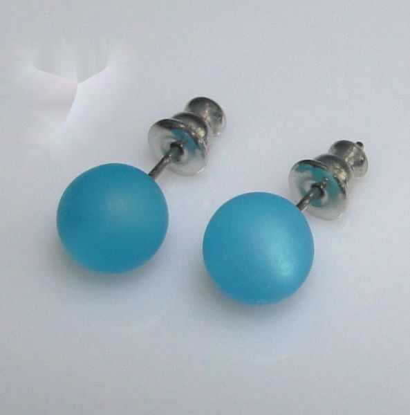 1 Paar Polaris - Ohrstecker 8mm himmelblau