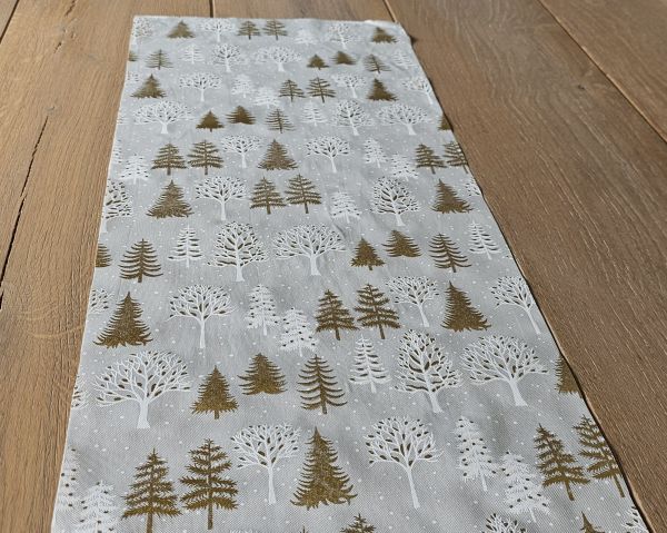 Tischband Tischläufer 250cm x 28cm Dekostofff creme gold Tanne
