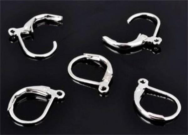 2 Paar Ohrhaken 13x10mm silber/platin 09504